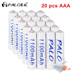PALO AAA laetav aku AAA 1,2V AAA aku 3A 1100mAh Ni-MH AAA Patareid taskulambi m&auml;nguasjadele valge