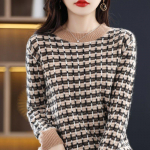 S&uuml;gis- ja talvine pullover-kampsun Naiste &uuml;mara kaelusega pikkade varrukatega sviiter ruudulise pikkade varrukatega kampsun naiste s&auml;rk One Size roheline