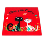 Les Tr&eacute;sors De Lily [R7098] &ndash; Red &lsquo;Cats&rsquo; klaasist rannaalus (kassid &uuml;ksteise jaoks) - 20x20 cm punane