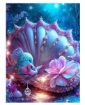 Fantaasia maastik 5D Teemantmaal Kest Rannamaastik Teemantmosaiik Unistus Lilletikandid T&auml;ispuurimisristpiste S438 Full Round 30x45CM