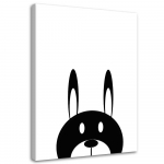 L&otilde;uenditr&uuml;kk Rabbit Animal 40x60 valge/must