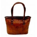 Uus naiste k&auml;sit&ouml;&ouml;na valmistatud ehtsast nahast ostuk&auml;ekott 12 X 16 X 3 pruun