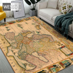 Retro kaart Vaip Suur elutoa vaip Magamistoa m&ouml;&ouml;bel P&otilde;randamatt Vintage Dekoratsioon Kodu Flanellvaip pestav esiku vaip 100x150cm 1pcs brown