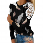 Fashion Ladies Summer T-s&auml;rk Lace Hollow Pikkade varrukatega T-s&auml;rk XXL