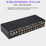 8-suunaline heli- ja videol&uuml;liti RCA 8 &uuml;hes v&auml;ljundis komposiitvideo L/R valikukasti l&uuml;litiA