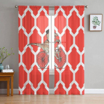 Maroko Ombre Geometry Kawaii Dinosaur Sheer Voile Kardinad Magamistoa Elutoa K&ouml;&ouml;gi kardinad Sifonki T&uuml;llkardinad 1 PCS W100XH250cm