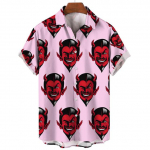 S&auml;rk meestele Kuuba krae Devil Print Meeste 3D s&auml;rk Moodsad t&auml;navar&otilde;ivad Suvised l&uuml;hikeste varrukatega Top Trendikas uued meester&otilde;ivad S