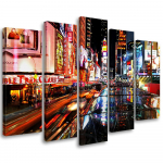Viieosalise pildiga l&otilde;uenditr&uuml;kk Times Square New York 100x70 mitmev&auml;rviline