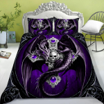 3D HD Skull Home voodipesukomplekt Tekikott Padjap&uuml;&uuml;r USA/&Uuml;hendkuningriik/Austraalia Twin Full King DE 100x135cm