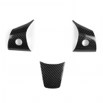 Carbon Fiber Cover Steering Wheel Trim Sticker Frame Steering Wheel Modification Decoration For Tesla model 3 model Y Carbon Fiber Glossy