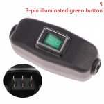 Uuenduslik ja praktiline vee- ja tolmukindel Ac250V 10A 2-kontaktiline 3-kontaktiline must paadi t&uuml;&uuml;p sisse/v&auml;lja LED-indikaator sisemine juhtmel&uuml;liti