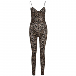 Echoine naiste seksikad serpentiin-leopardimustriga traksid Bodycon, varrukateta kombinesoon, suvine vabaaja mood m&auml;ngukost&uuml;&uuml;mid p&uuml;ksikummid M khaki