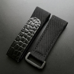 25 mm must sinine hall punane nailonl&otilde;uend krokodillinahast kellarihmaga Richard Millele RM50 RM53 kellarihma k&auml;ev&otilde;ru 25mm must