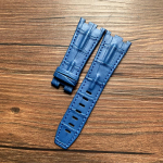 Ehtsast nahast kellarihm AP 15703 Royal Oak Offshore Series jaoks 28mm*22mm Must Pruun Sinine Punane Kellarihmad meeste aksessuaarid With black buckle sinine/puhas