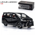 1/24 m&otilde;&otilde;tmetega Lexuse LM300 sulamist mudelauto, tagasit&otilde;mmatav metallist kogutav m&auml;nguauto, valguse ja heliga m&auml;ngus&otilde;idukiuks, mida saab avada 1/24- 20.5x9x7.5cm must
