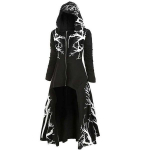 Naiste retroh&otilde;nguline Halloween Cape gooti punk kapuutsiga ebaregulaarne r&auml;tikuga jakk XXXXXL must