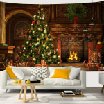 J&otilde;ulude lumi j&otilde;ulupuu tapiz navide&ntilde;o J&otilde;uluvana tr&uuml;kitud pol&uuml;estervaip Seinakaunistused Taustakangas Kodukaunistused Gobel&auml;&auml;n 100x75cm