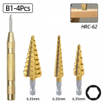 HSS Step Drill Bit Center Punch Trells Titaan 4-12 4-20 4-32mm Puit Metall Hole Cutter Koonuss&uuml;damiku puur Puurimisava t&ouml;&ouml;riistad