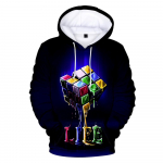 Moodne 3D Rubiku kuubik, prinditud meeste naiste kapuuts, vabaaja pullover Pop Singer meeste dressipluus Suured topid Kevad s&uuml;gisriided XL
