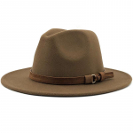 Lihtne naiste meeste villane Fedora m&uuml;ts nahast paelaga Gentleman Elegantne daam laia &auml;&auml;rega jazzkirik Panama Sombrero m&uuml;ts 56-58-60cm 58-61CM