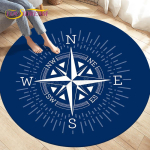 Compassi &uuml;mmargune vaip, Briti merev&auml;e retrovaip New World Discovery, elutoa-magamistoa vaibad, libisemiskindlad m&auml;ngumatid lastele 100cm x 100cm