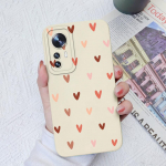 Xiaomi 10 11 12 13 Lite 10T 11T 12T 12S Ultra 11X Pro &uuml;mbriste jaoks, kate Fashion Love Heart kaamera kaitse ruudukujuline vedel silikoon Xiaomi kaitseraua jaoks Xiaomi Mi 10i