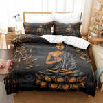 3D Buddha kuju voodipesukomplekt budistidele tubade teki- ja padjakatted 2/3 tk AU180 * 210 &uuml;he-/kaheinimesevoodi pehme pestav kodutekstiil AU Double 180x210cm