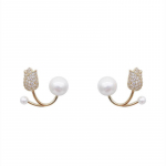 Prantsuse heledad luksuslikud kristallist tulbi lilledega k&otilde;rvar&otilde;ngad naistele korea tsirkoonist peen k&otilde;rvar&otilde;ngapeo j&otilde;uluehte kingitus 1 Pair