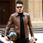 S&uuml;gisel ja talvel uued ehtsast nahast r&otilde;ivad meeste Slim Fit l&uuml;hikese rev&auml;&auml;riga nahktagi Meeste keskealine ehtsast nahast mantel 4XL