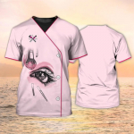 2023. aasta naiste T-s&auml;rk Meigikunstniku vormiriietus 3D-prindiga T-s&auml;rgid Meigipintsel Graafiline kaelus T-s&auml;rgid Riided Naiste r&otilde;ivad Korea stiil L