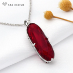 Vintage elegantne suur ovaalne kristallist ripats roosikulla v&auml;rvi kaelakee naistele t&uuml;drukutele pulmadeks luksuslik ehe kingitus