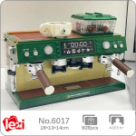 6017 Cafe Automaatne kahepealine kohvimasin Joogimasin Oatass DIY Mini klotsid Tellised Ehitusm&auml;nguasi lastele Karbita