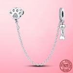 H&otilde;bedane turvakett 925 Sterling H&otilde;bedane koera jalaj&auml;lg ja luud V&otilde;lu sobiv mood k&auml;ev&otilde;ru originaal 925 h&otilde;bedast ehete valmistamise kingitus