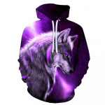 Wolf Pullover Pealisr&otilde;ivad Naiste Meeste 3D Digiprintimine Paari Hoodie Loomade pikkade varrukatega kapuutsiga dressipluus avara taskuga vabaaja pulloverid S
