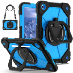 Samsung Galaxy Tab A9, Samsung Galaxy Tab A9+ 360&deg; p&ouml;&ouml;rleva k&auml;epidemega raskete n&otilde;uetega kaitsealusele TPU+PC 3in1 l&ouml;&ouml;gi- ja p&otilde;rutuskindlate tahvelarvutite arvuti&uuml;mbris Samsung Galaxy Tab A9 sinine
