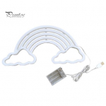 Vikerkaare neoons&auml;rgi LED-valgusti USB/patarei toitega mittes&auml;rav pilv Vikerkaar LED-neoonvalgusega seinakunst mitmev&auml;rviline