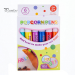 6 tk Bubble Popcorn Pliiats Erksav&auml;rviline DIY joonistuspliiatsid Erksad 3D Art kohevad mullipliiatsid lastele 6pcs