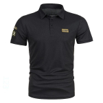 Suvine uus meeste l&uuml;hikeste varrukatega polos&auml;rk Ikoon &Otilde;mmeldud vabaaja rev L&uuml;hikeste varrukatega T-s&auml;rk M must