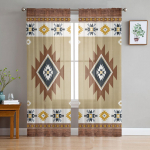 Tribal Totem Boho kaasaegsed t&uuml;llkardinad elutuppa magamistuppa kodu k&ouml;&ouml;gi akna l&auml;bipaistvad kardinad 135W x 114H(cm)