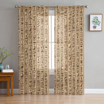 Vana-Egiptuse Hierogl&uuml;&uuml;fid Retrostiilis t&uuml;llkardinad Magamistoa Moodsad Voile kardinad Kodukaunistused Akende kardinad 135W x 114H(cm)