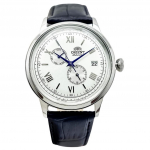 Orient Bambino versioon 8, klassikaline nahast rihm valge numbrilauaga automaatne RA-AK0701S10B RA-AK0701S30B meeste k&auml;ekell