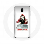 &Uuml;mbris Samsung Galaxy J5 2017 La casa de papel maski logoga valgel taustal
