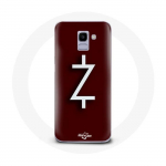 &Uuml;mbris Samsung Galaxy A8 2018 Ozarki 4. hooaja Z logoga valge punase taustaga