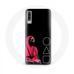 &Uuml;mbris Samsung Galaxy A70 Squid Game Maskide jaoks, kolmnurkne ruut ja ring