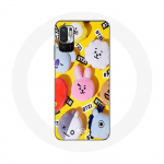 Coque pour Xiaomi Redmi Note 10 5G BTS Bangtan Sonyeondan BT21 Tata Chimmy Cooky Rj Shooky Koya Mang Et Van