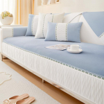 Diivanipadi Kerge prantsuse kreemjas stiilis Four Seasons universaalne 2024 uus diivani katte kate riidest nahast libisemiskindlad istmepadjad 70*70