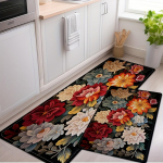 1 tk idamaise stiili lillemustriga jooksuvaip K&ouml;&ouml;gimati pehme paksendatud k&ouml;&ouml;gimatt Veekindel libisemiskindel &otilde;likindel p&otilde;randamatt 40*60cm