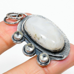 Natural Rainbow Moonstone, Topaz Gemstone 925 Sterling Silver Pendant 2.13 s4y20