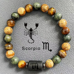Natural Beads k&auml;ev&otilde;rud 12 Horoskoop Lucky Natural Stone Tiger Eye Zodiac helmestega k&auml;ev&otilde;ru naistele Mehed