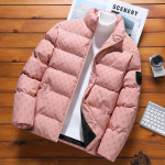 Talvine meeste puuvillase polsterdatud soe mantel Trend Paksendatud pluss-suuruses noorte kandmine Western Style Retro puuvillase polsterdatud jope XL roosa